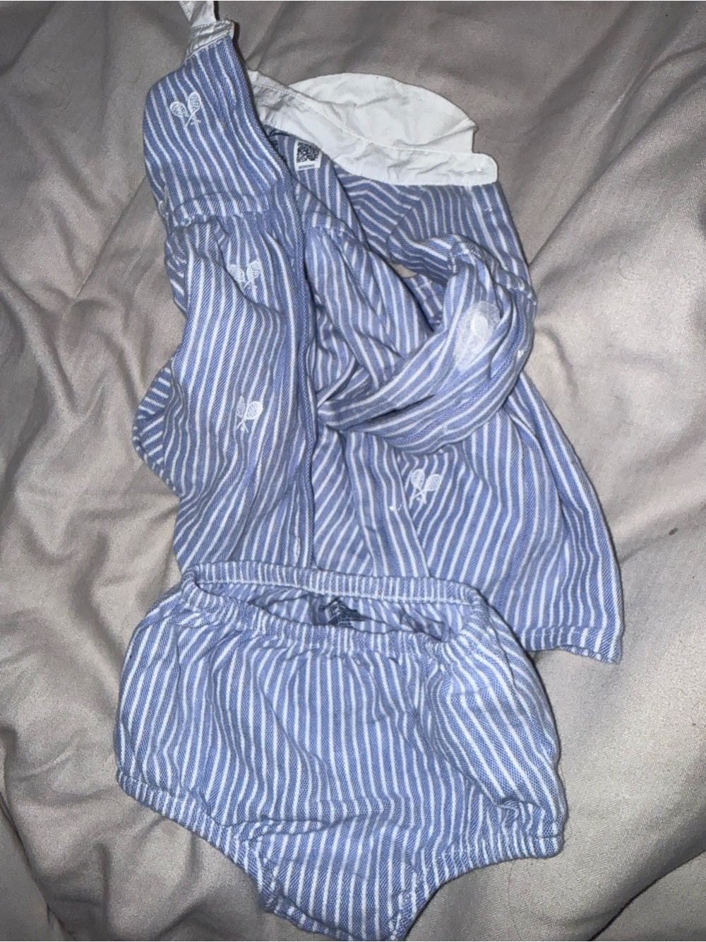 Ralph Lauren Blue & White Striped Infant Two-Piece Set